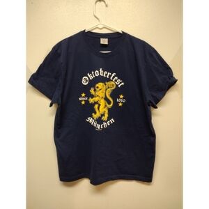 Stedman Oktoberfest navy blue T-shirt with gold lion